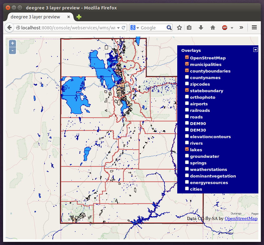 Selecting WMS layers to be displayed