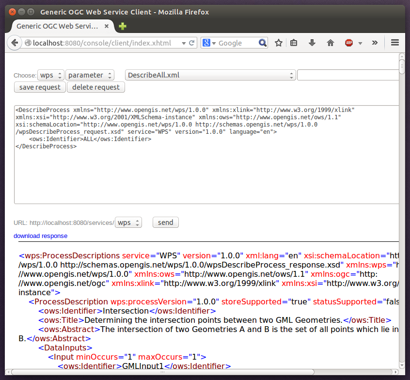 Example requests for the parameter demo process