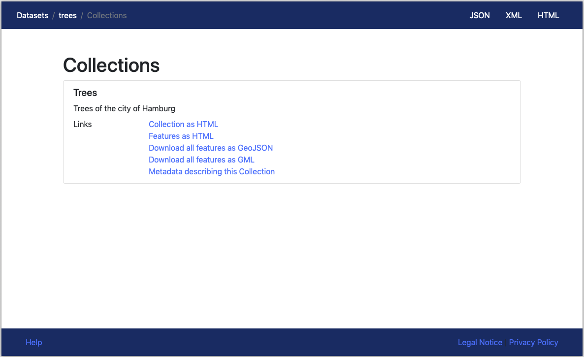 Feature collections page
