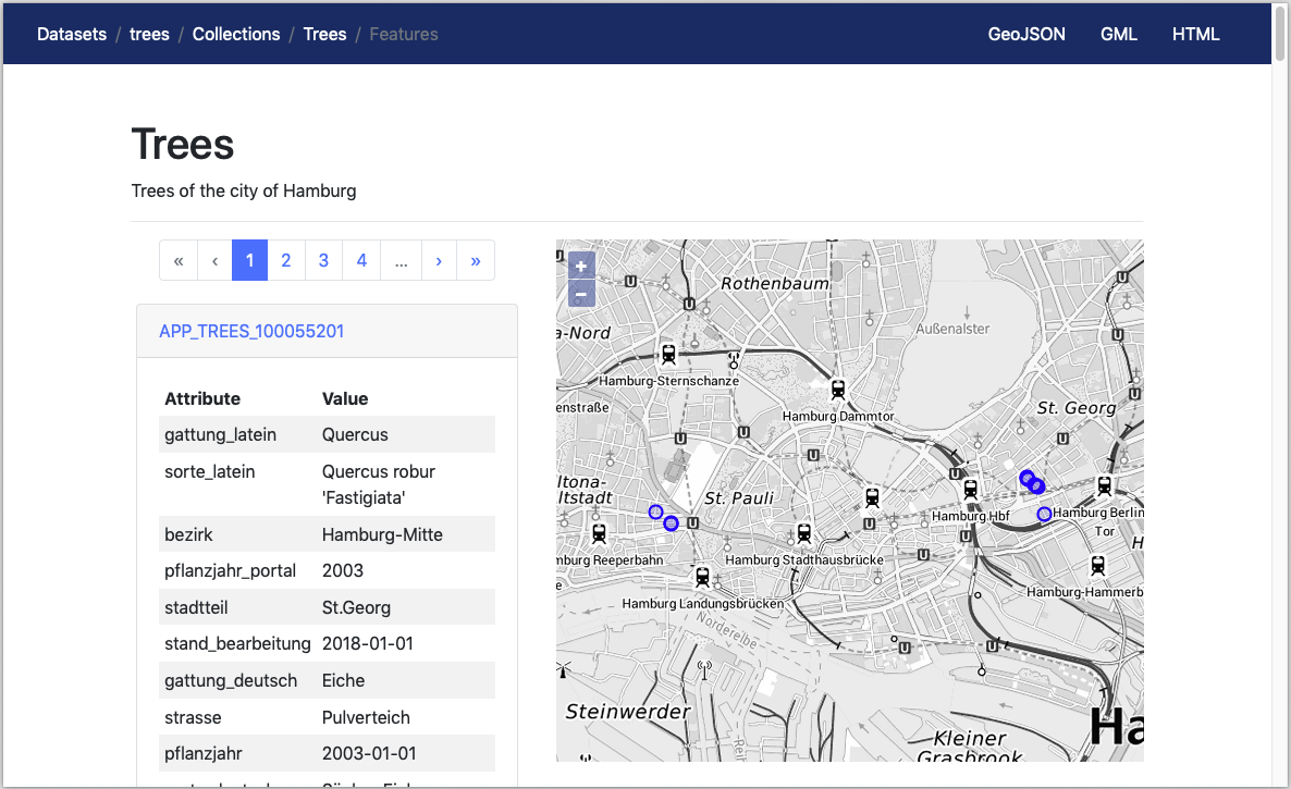 Feature collection items page