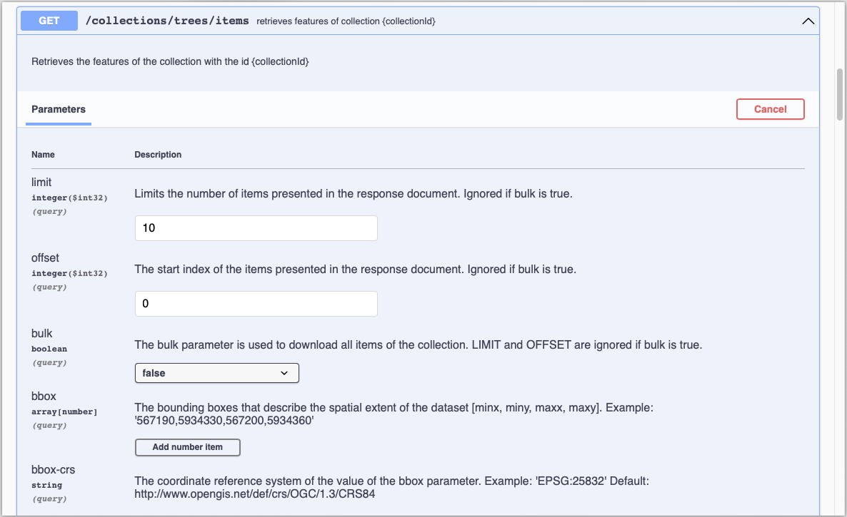 Swagger send request
