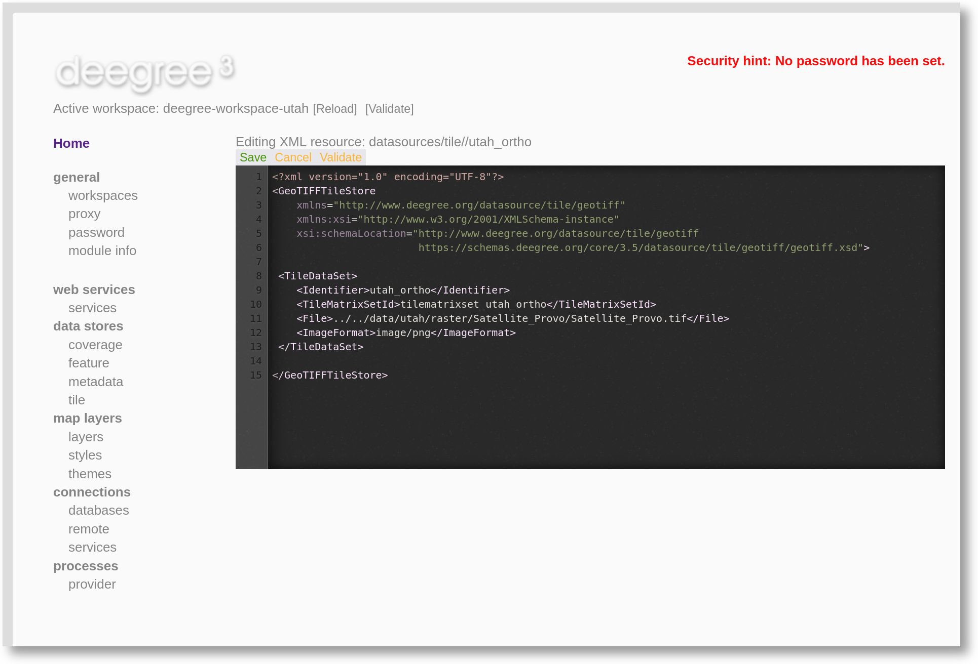 Editing a resource configuration