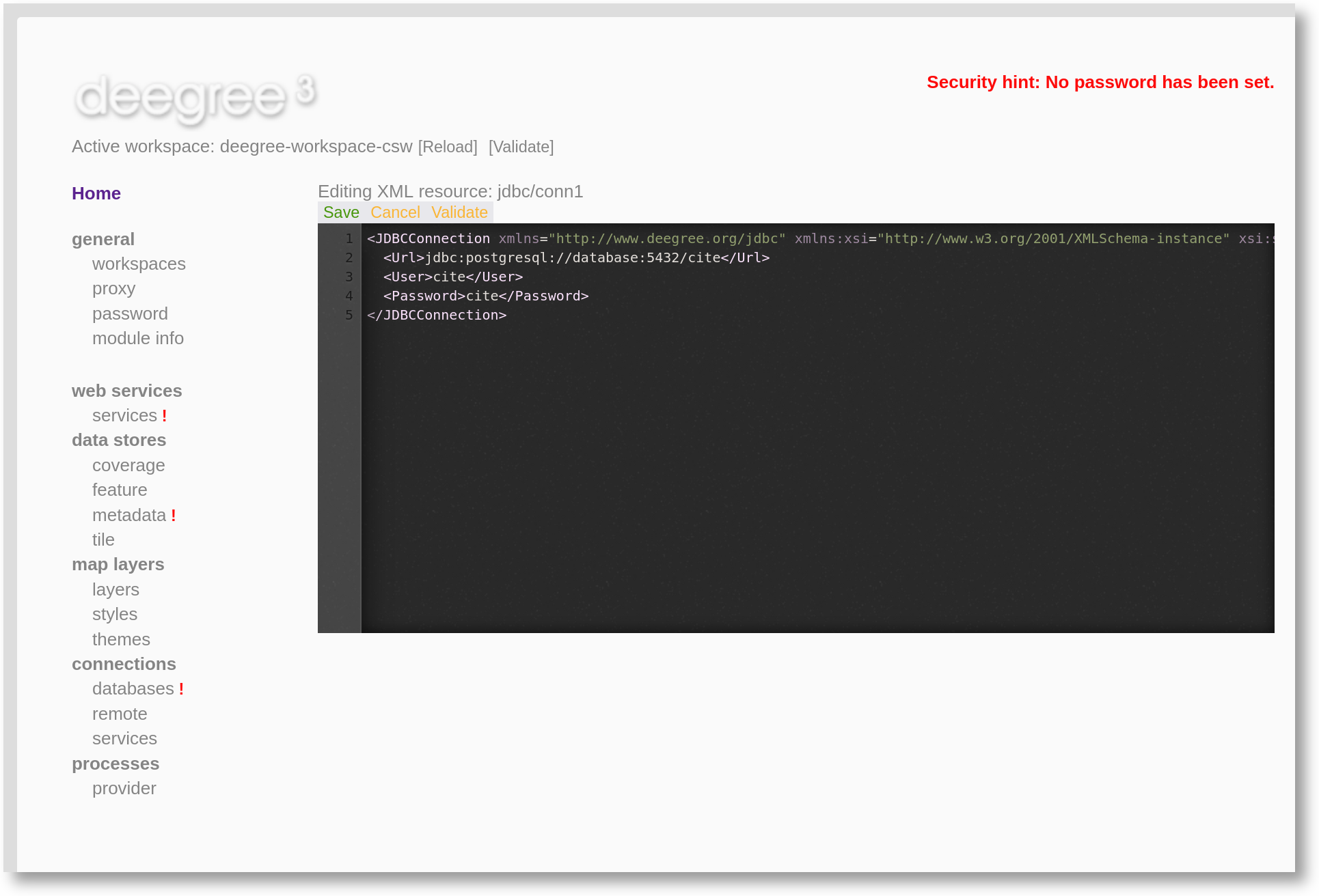 Editing the JDBC resource configuration file